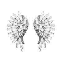 Glam Wings Alloy Inlay Rhinestones Women's Ear Studs 1 Pair sku image 4