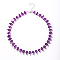 Glam Water Droplets Alloy Inlay Rhinestones Women's Necklace sku image 12
