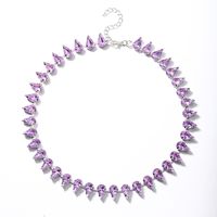 Glam Water Droplets Alloy Inlay Rhinestones Women's Necklace sku image 11