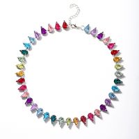 Glam Water Droplets Alloy Inlay Rhinestones Women's Necklace sku image 1