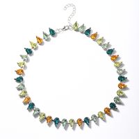 Glam Water Droplets Alloy Inlay Rhinestones Women's Necklace sku image 2