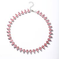 Glam Water Droplets Alloy Inlay Rhinestones Women's Necklace sku image 13