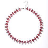 Glam Water Droplets Alloy Inlay Rhinestones Women's Necklace sku image 14