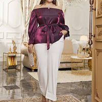 Elegant Fashion Solid Color Polyester Belt Blouse main image 5
