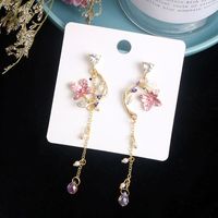 Fashion Flower Alloy Inlay Artificial Pearls Rhinestones Women's Drop Earrings 1 Pair sku image 1