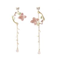 Fashion Flower Alloy Inlay Artificial Pearls Rhinestones Women's Drop Earrings 1 Pair main image 4