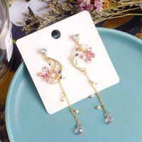 Fashion Flower Alloy Inlay Artificial Pearls Rhinestones Women's Drop Earrings 1 Pair main image 2