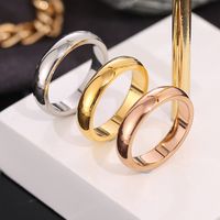 Fashion Circle Titanium Steel Plating Rings 1 Piece main image 4