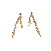 Simple Style Irregular Pearl Beaded Drop Earrings 1 Pair main image 4