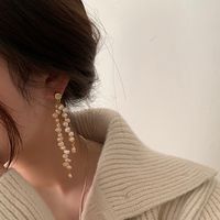Simple Style Irregular Pearl Beaded Drop Earrings 1 Pair main image 3