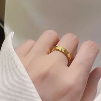 Simple Style Geometric Titanium Steel Plating Rings 1 Piece sku image 1