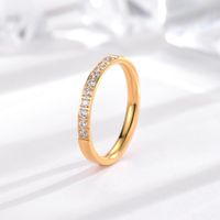 Fashion Circle Titanium Steel Inlay Zircon Rings sku image 19