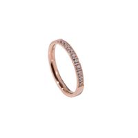 Fashion Circle Titanium Steel Inlay Zircon Rings main image 2