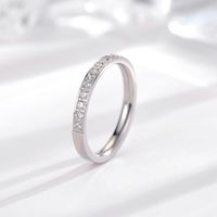 Fashion Circle Titanium Steel Inlay Zircon Rings sku image 5