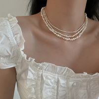 Simple Style Solid Color Pearl Necklace 1 Piece main image 6