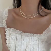 Simple Style Solid Color Pearl Necklace 1 Piece main image 4