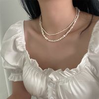 Simple Style Solid Color Pearl Necklace 1 Piece main image 5