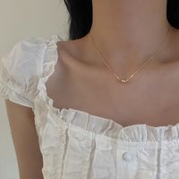 Simple Style Solid Color Pearl Necklace 1 Piece sku image 1