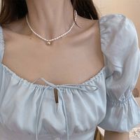 Simple Style Solid Color Pearl Necklace 1 Piece sku image 10