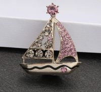 Korean Style Ship Alloy Enamel Inlay Artificial Gemstones Women's Brooches sku image 4