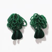 Retro Tassel Petal Beaded Glass Women's Drop Earrings 1 Pair main image 2
