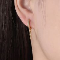 Fashion Geometric Star Copper Plating Inlay Zircon Drop Earrings 1 Pair main image 1