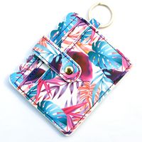 Unisex Color Block Plaid Flower Pu Leather Zipper Buckle Card Holders sku image 18