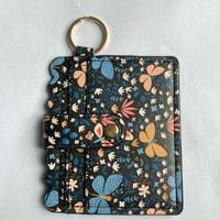 Unisex Color Block Plaid Flower Pu Leather Zipper Buckle Card Holders sku image 22