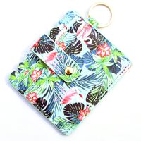 Unisex Color Block Plaid Flower Pu Leather Zipper Buckle Card Holders sku image 4