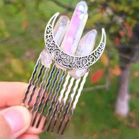 Fashion Moon Artificial Crystal Alloy Hair Combs 1 Piece main image 5