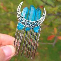 Fashion Moon Artificial Crystal Alloy Hair Combs 1 Piece main image 3