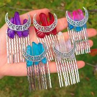 Fashion Moon Artificial Crystal Alloy Hair Combs 1 Piece main image 6