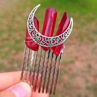 Fashion Moon Artificial Crystal Alloy Hair Combs 1 Piece main image 4