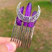 Fashion Moon Artificial Crystal Alloy Hair Combs 1 Piece sku image 4
