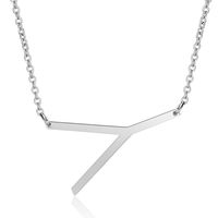 Stainless Steel Fashion Polishing Letter Necklace sku image 25