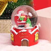 Creative Christmas Snow Decoration Glowing Crystal Ball Music Box sku image 5