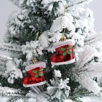Christmas Fashion Santa Claus Candy Plastic Party Hanging Ornaments 2 Piece Set sku image 31
