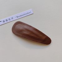 Fashion Solid Color Pu Leather Hair Clip sku image 2