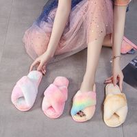 Women's Casual Solid Color Open Toe Cotton Slippers main image 5