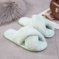 Women's Casual Solid Color Open Toe Cotton Slippers sku image 1