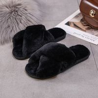 Women's Casual Solid Color Open Toe Cotton Slippers sku image 2