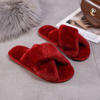 Women's Casual Solid Color Open Toe Cotton Slippers sku image 5