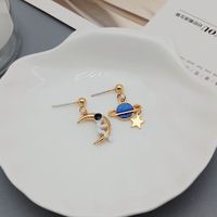 Fashion Astronaut Moon Alloy Plating Women's Drop Earrings 1 Pair sku image 1