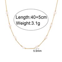 Fashion Round Stainless Steel Titanium Steel Pearl Plating Necklace 1 Piece main image 4
