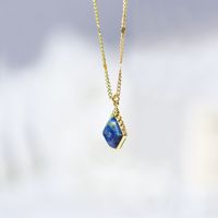 Fashion Round Water Droplets Stainless Steel Titanium Steel Inlay Turquoise Opal Pendant Necklace 1 Piece sku image 19
