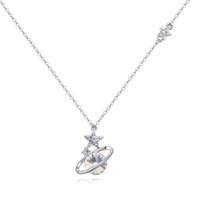 Elegant Star Alloy Gold Plated Crystal Women's Necklace sku image 1