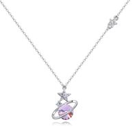 Elegant Star Alloy Gold Plated Crystal Women's Necklace main image 3