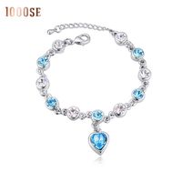 Elegant Heart Shape Alloy Gold Plated Crystal Women's Bracelets main image 1