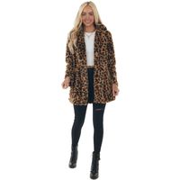 Women's Fashion Leopard Placket Coat Woolen Coat main image 3
