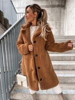 Women's Fashion Solid Color Single Breasted Coat Woolen Coat main image 5